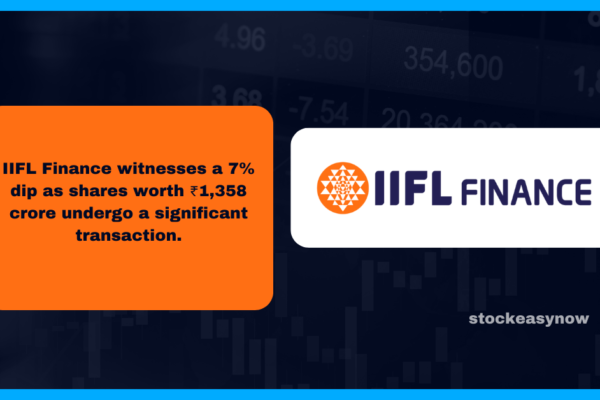 IIFL Finance witnesses a 7% dip as shares worth ₹1,358 crore undergo a significant transaction.