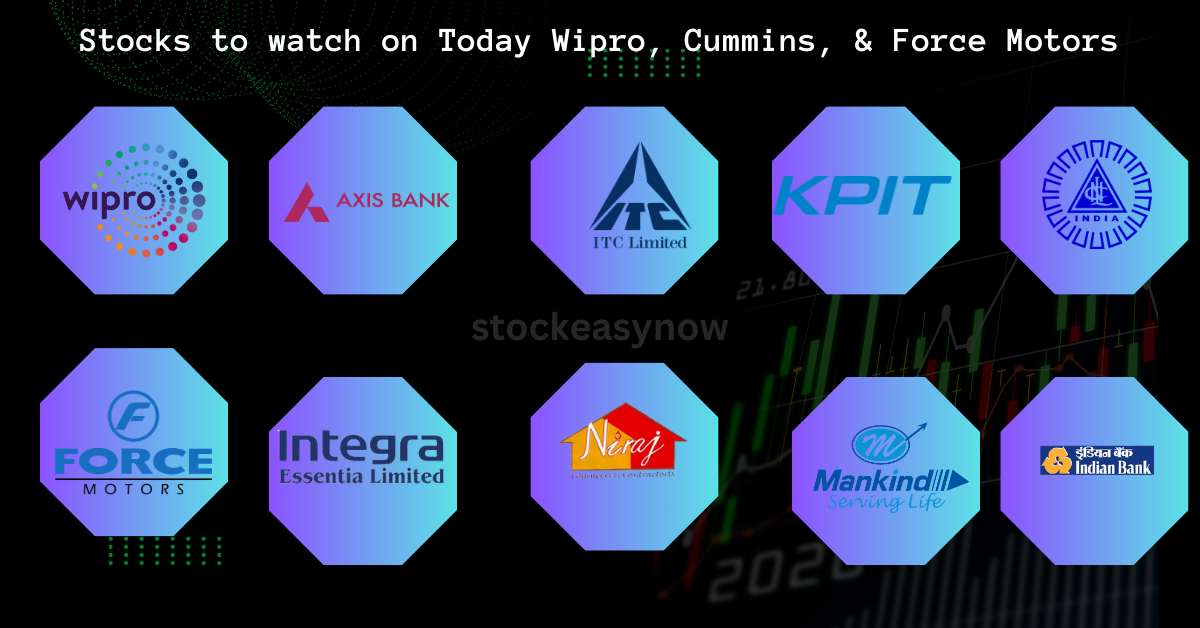 Stocks to watch on Today Wipro, Cummins, & Force Motors