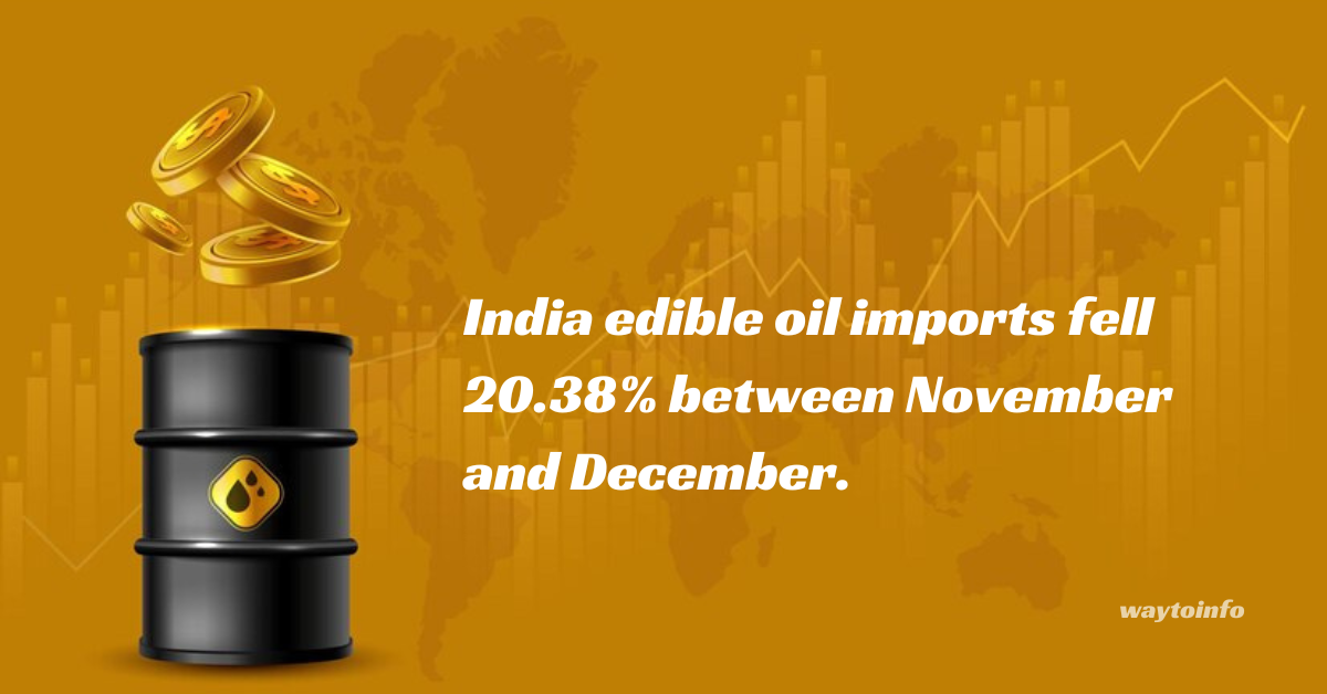 India edible oil imports fell 20.38% between November and December.