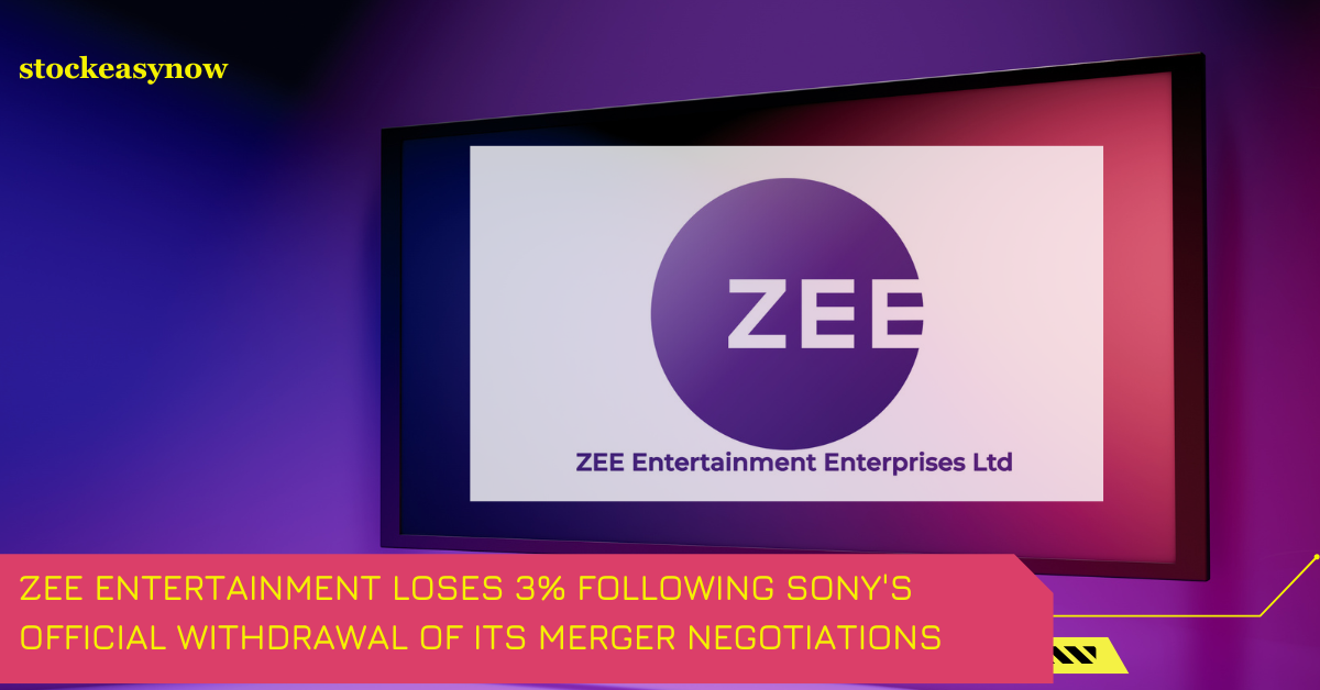 Zee Entertainment loses 3% following Sony's official withdrawal of its merger negotiations