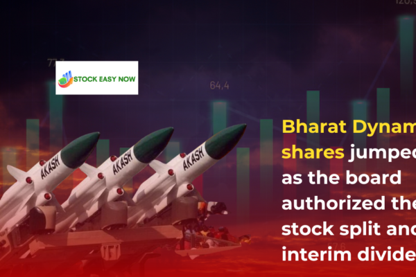Bharat Dynamics shares jumped 3% as the board authorized the stock split and interim dividend