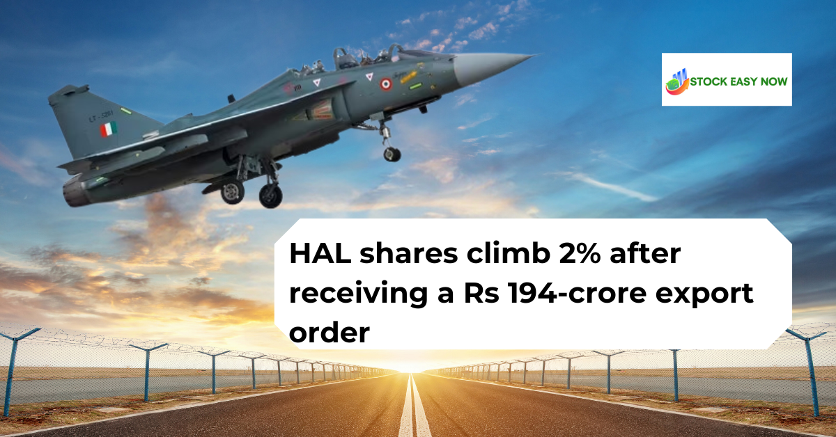 HAL shares climb 2% after receiving a Rs 194-crore export order